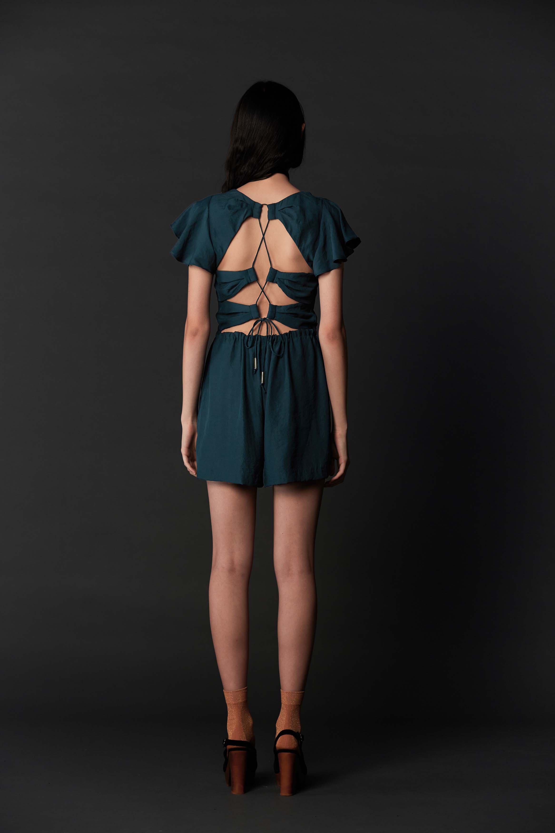 RUBY Orchid Lace-up Playsuit (Back) & Halo Heel_new