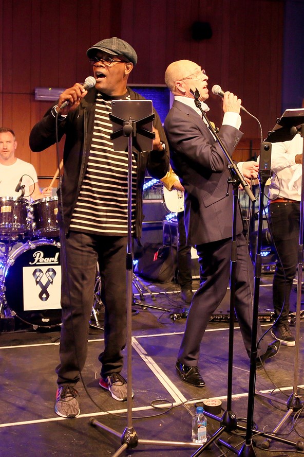 Samuel L. Jackson and GQ editor held a celebrity karaoke event to celebrate the end of London Collections Men at Abbey Studios