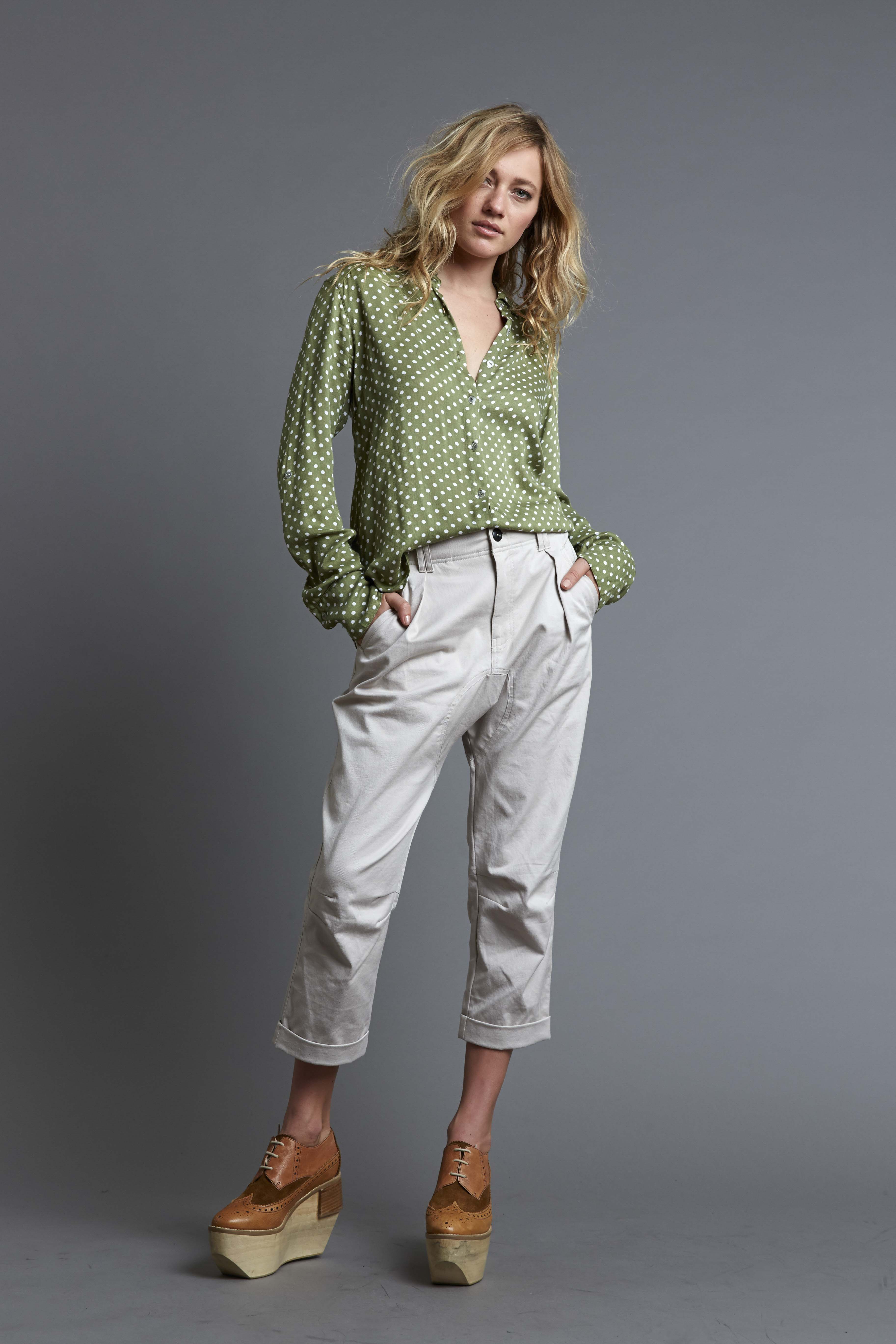 BoyfriendShirt_PolkaSplotchKale-SidecarPant_Putty_WE-AR_AW17_RHYME-2350