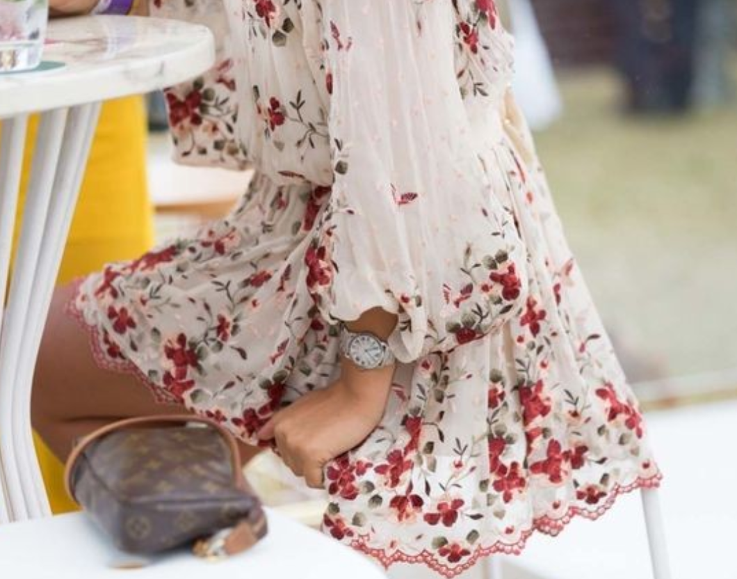 Feminine florals are a polo classic, compliment a standout dress with classic accessories.