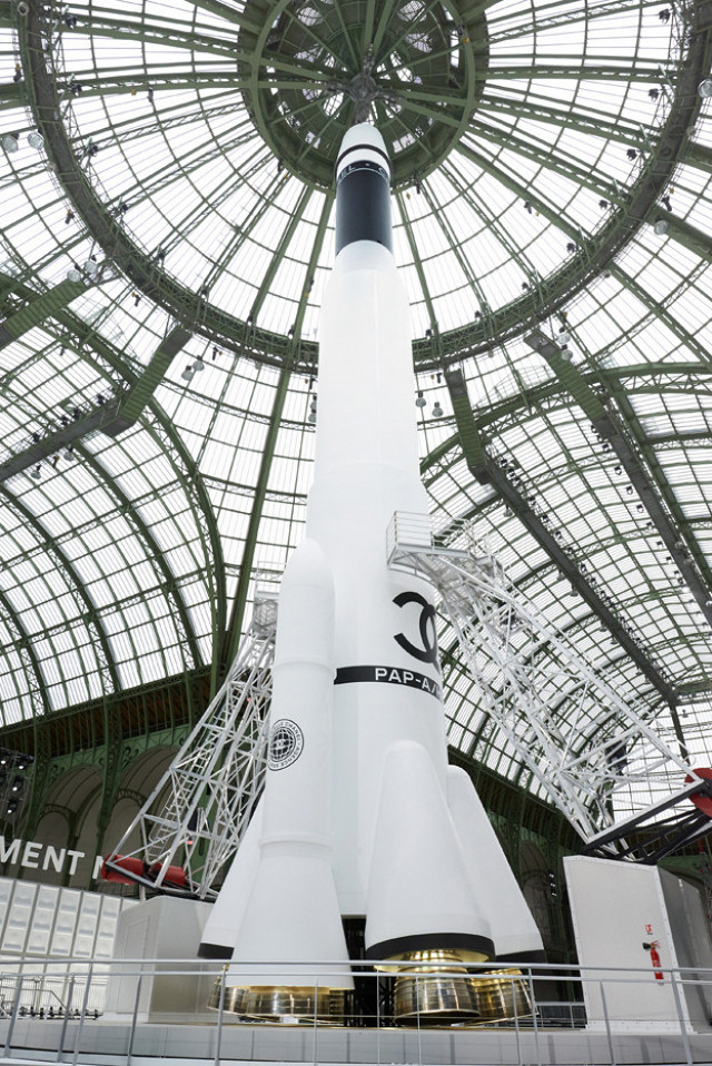 Chanel's Fall/Winter 17-18 RTW show was inspired by space travel, and featured an enormous rocket which was launched after the show.