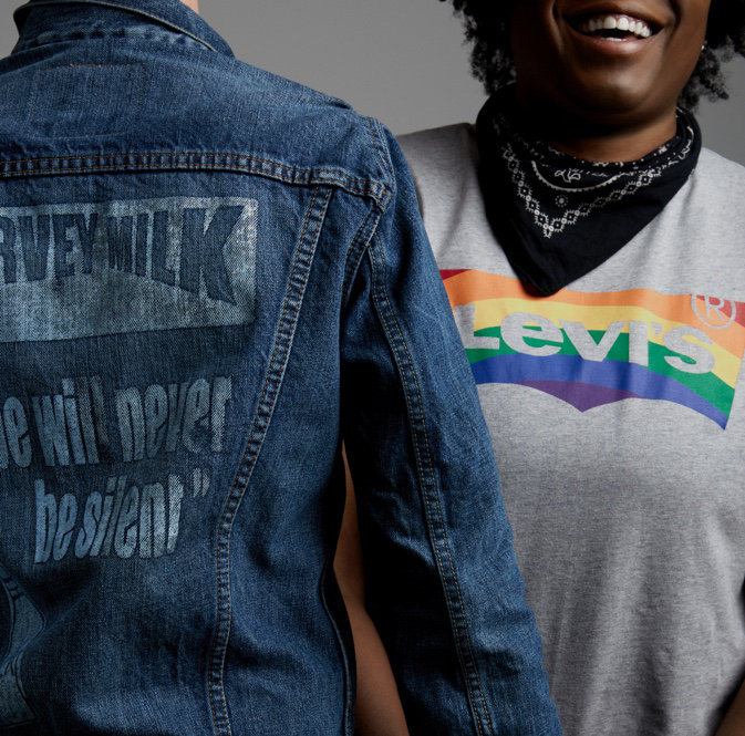 Levi's new capsule collection celebrates Pride, and is a collaboration with the Harvey Milk Foundation.