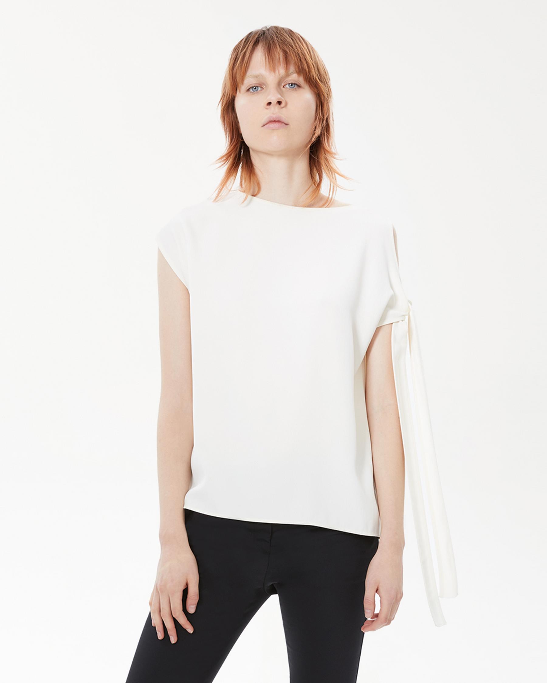 Helmut Lang 30 - Sleeve Tie Top - White