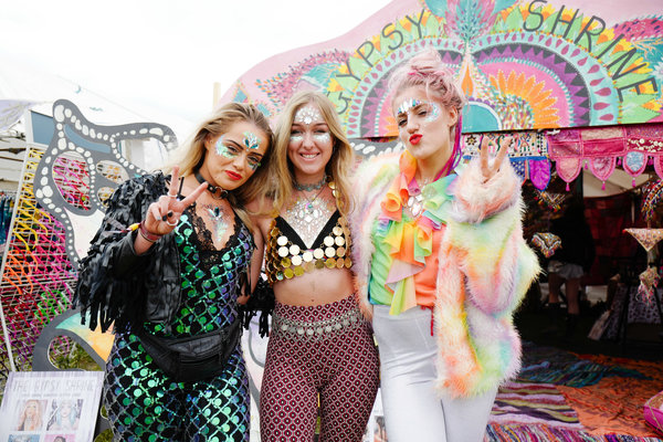 There was a strong display of colour and glitter among festival goers at this year's Glastonbury Festival.