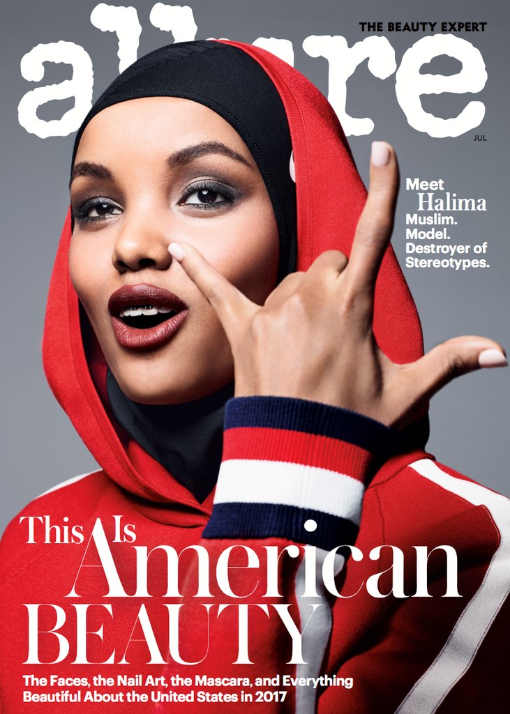 Halima Aden's July Allure cover made history as the first American major fashion magazine to feature a muslim woman wearing a hijab on the cover.