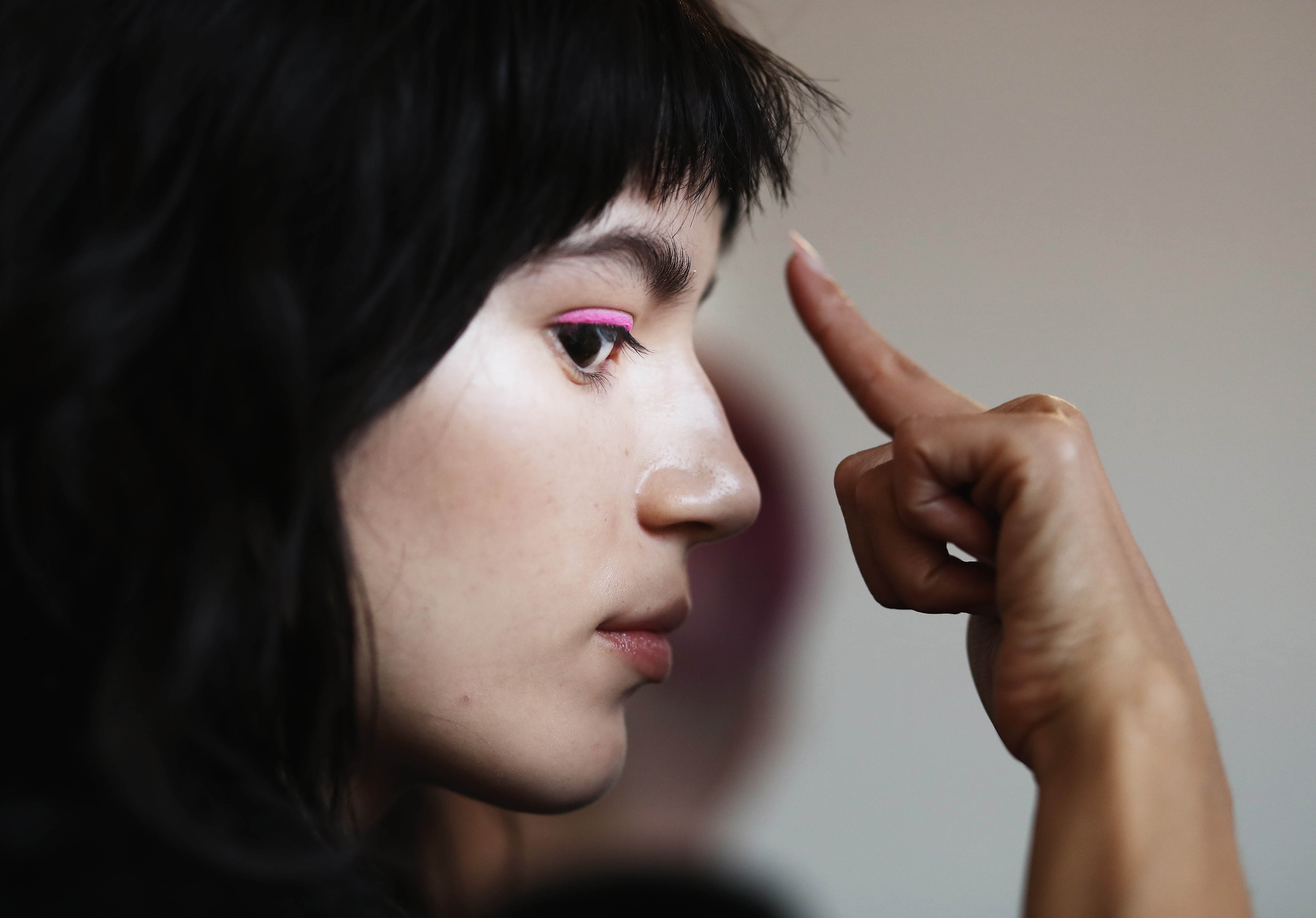 AUCKLAND, NEW ZEALAND - AUGUST 28: Models prepare backstage ahead of the Twenty-Seven Names show during New Zealand Fashion Week 2018 on August 28, 2018 in Auckland, New Zealand. (Photo by Ryan Pierse/Getty Images)