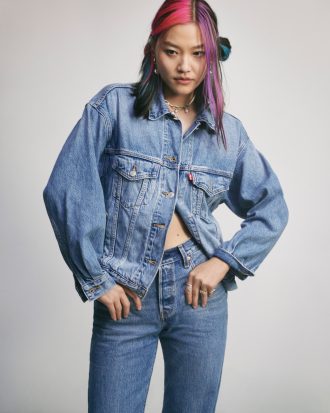 Gia in 501 Levi jeans