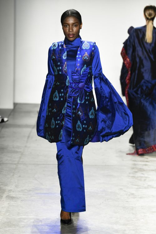 Sanjukta's Studio blue dress design showcased at NYFW