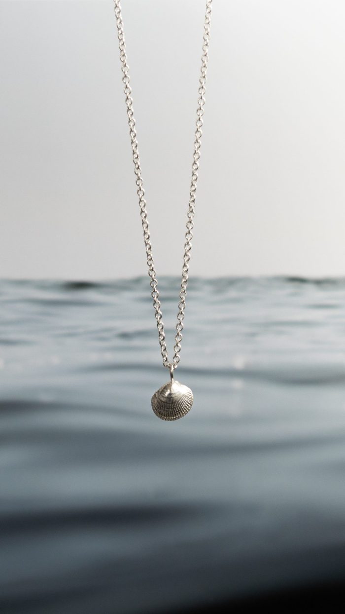 Found Treasure Shell Necklace Silver_$180NZD