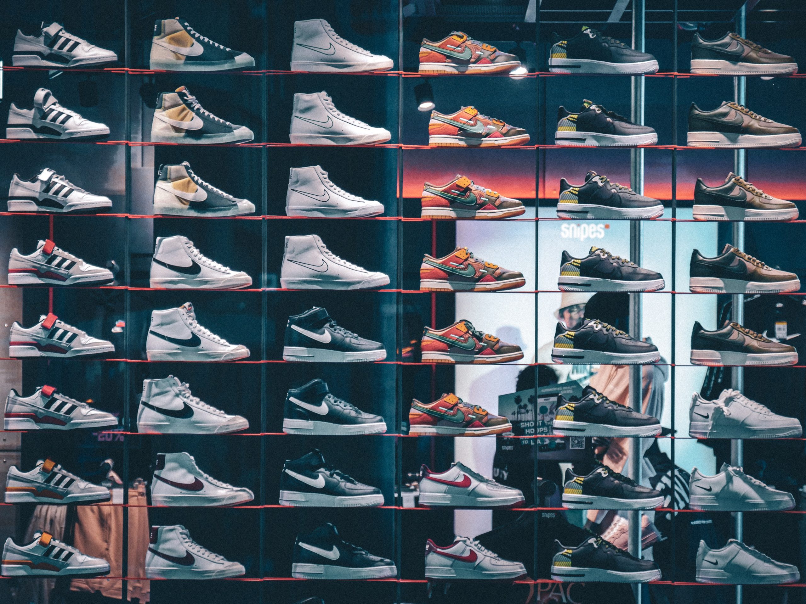 Wall of Nike footwear